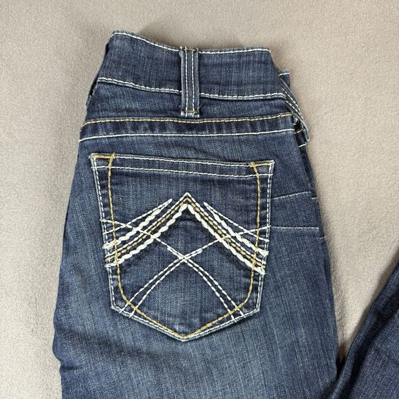 Ariat Real Denim Jeans Women 27S (28x33) Straight Leg AW2173A Low Rise Embroider - Picture 3 of 10